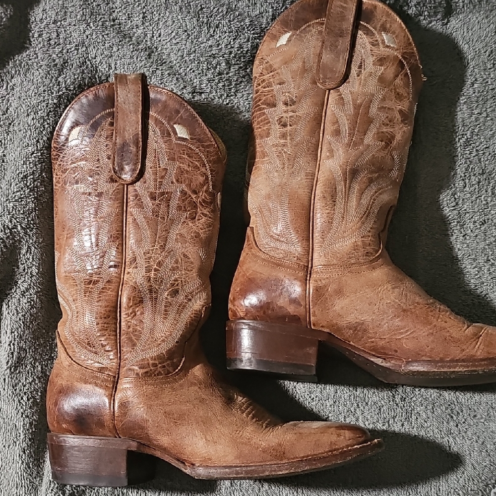 Men's Western Embroidered Leather Boots